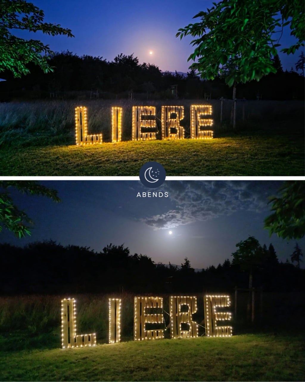 Palettenbuchstaben "LIEBE"