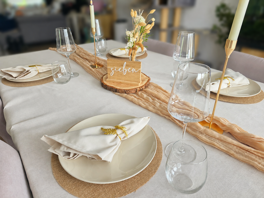 Tischläufer Beige