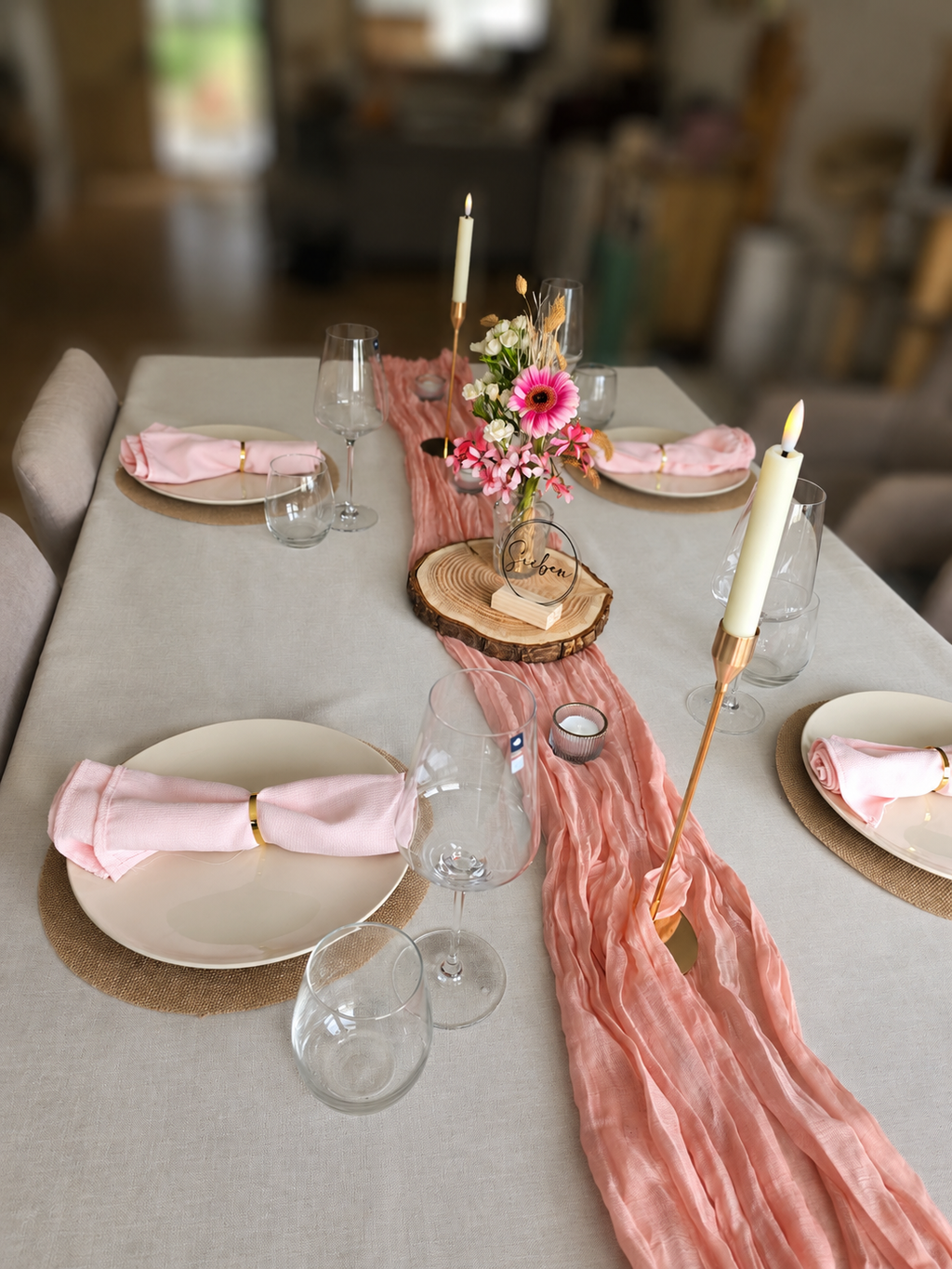 Stoffservietten Rosa
