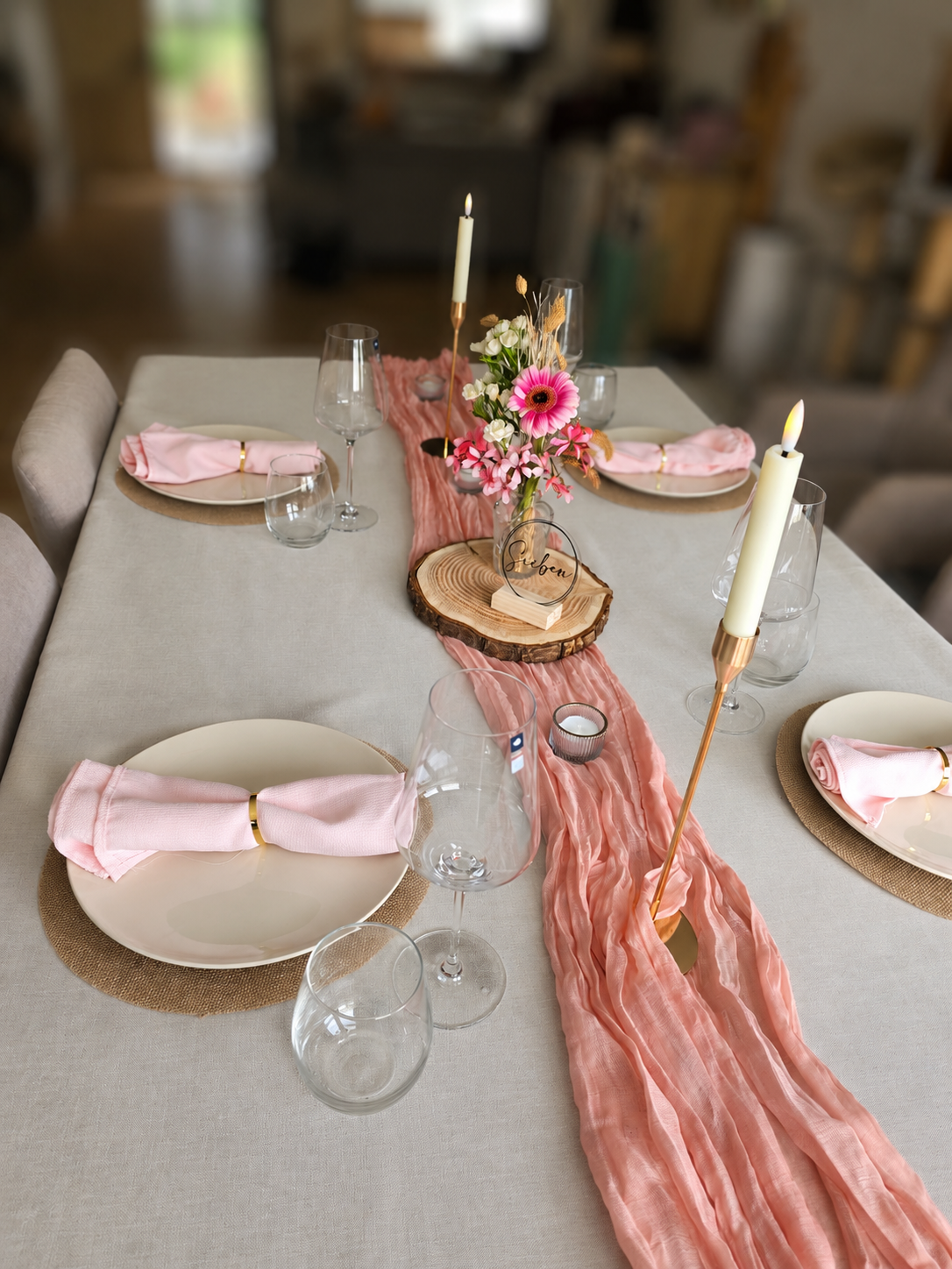 Stoffservietten Rosa