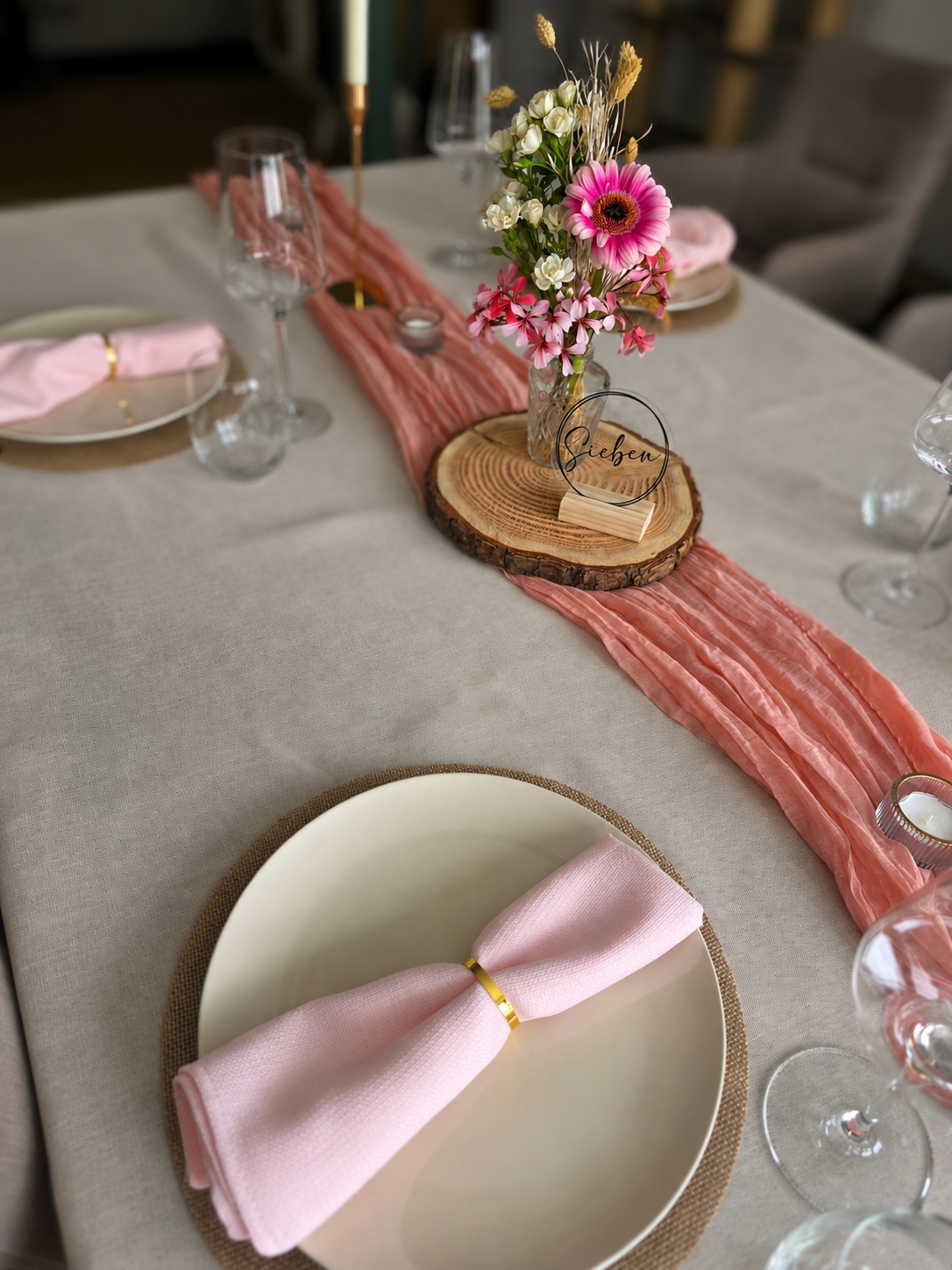 Stoffservietten Rosa