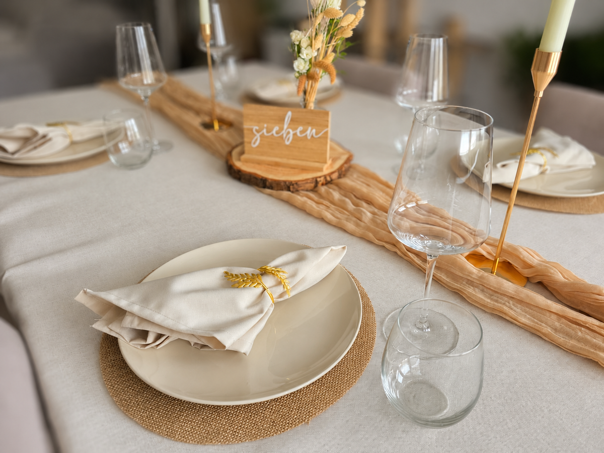 Tischläufer Beige