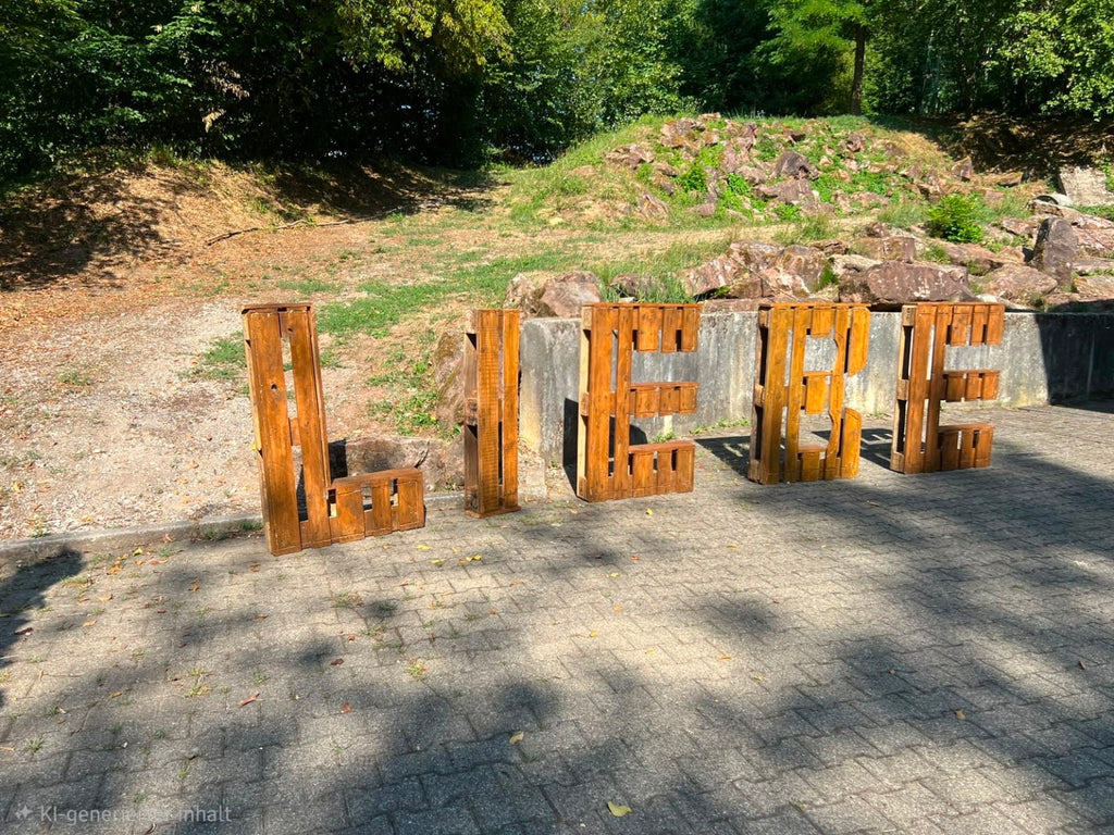 Palettenbuchstaben "LIEBE"