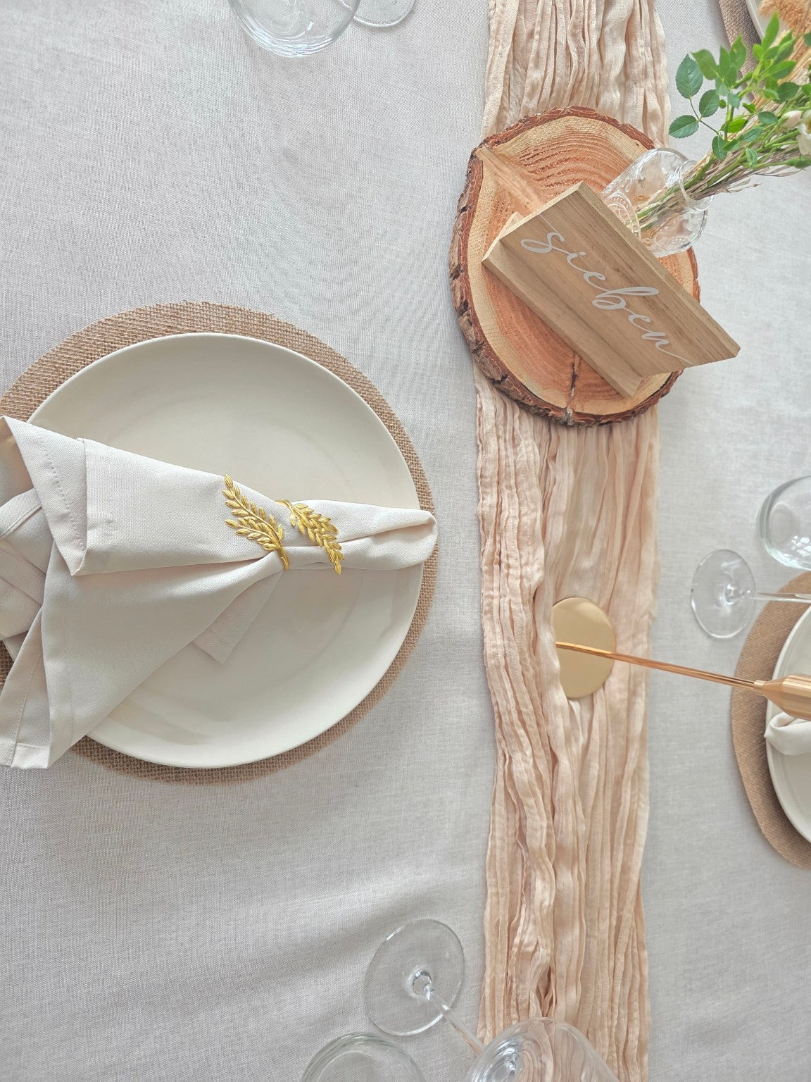 Tischläufer Beige
