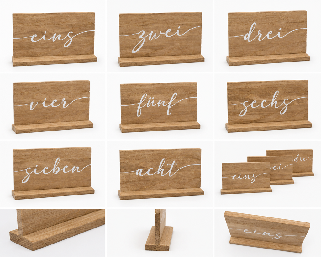 Tischnummern Holz 1-6