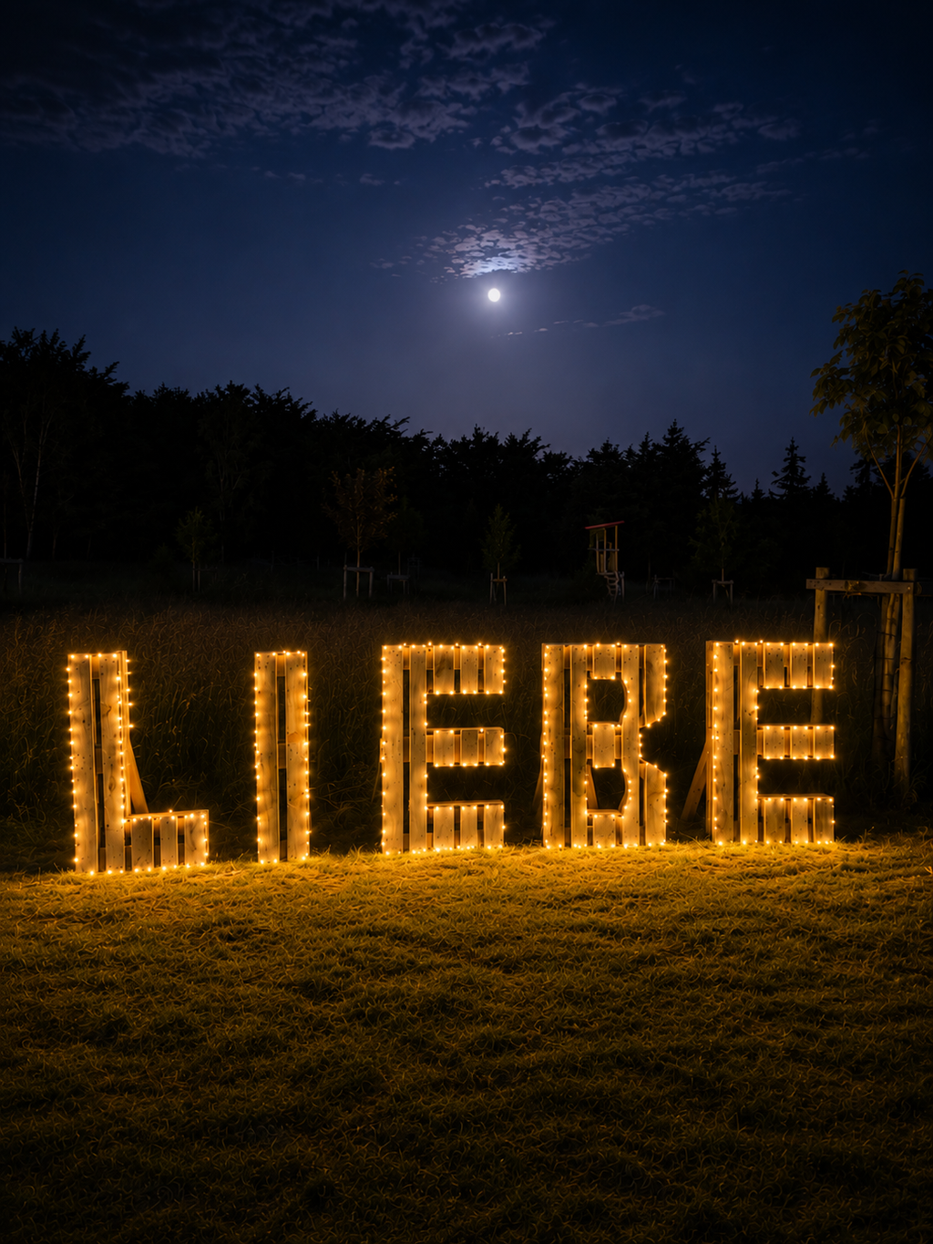 Palettenbuchstaben "LIEBE"