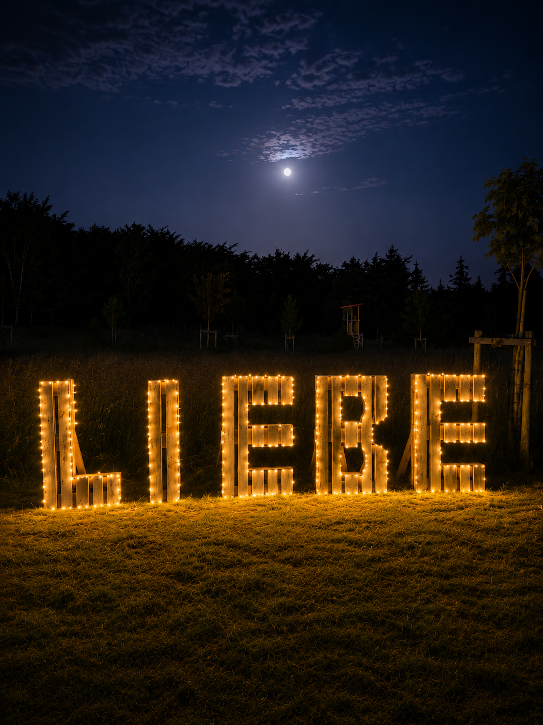 Palettenbuchstaben "LIEBE"