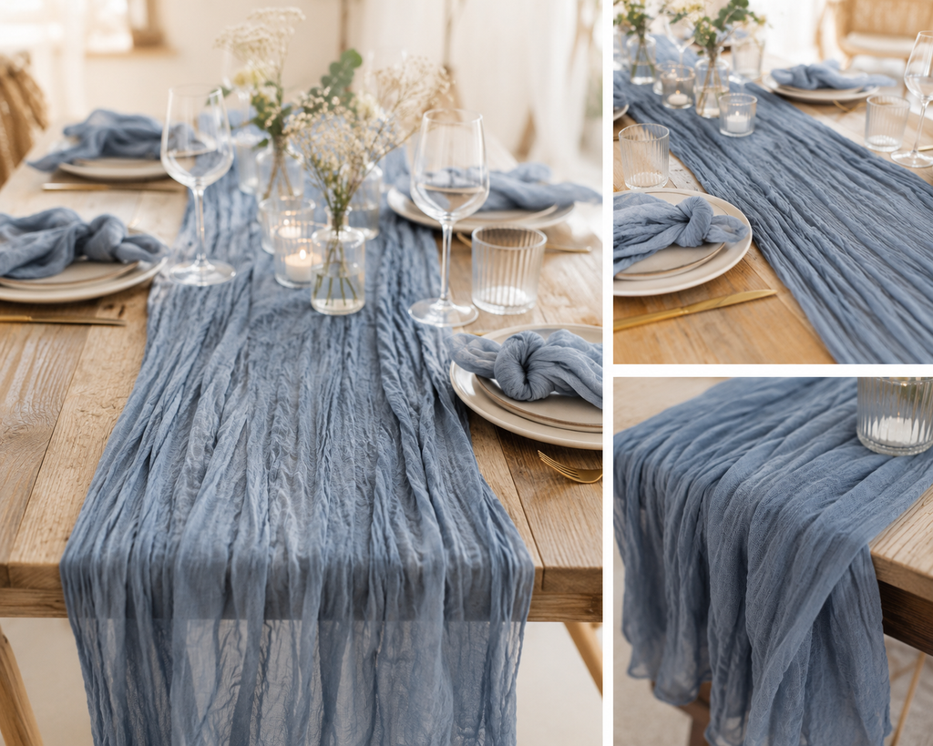 Tischläufer  Rauchblau