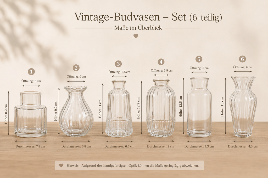 Vintage-Budvasen-Set (6-teilig)