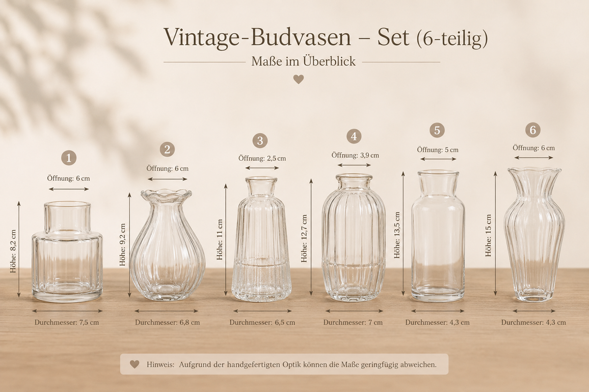 Vintage-Budvasen-Set (6-teilig)