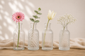 Vintage-Rillenglasvasen-Set (4-teilig)