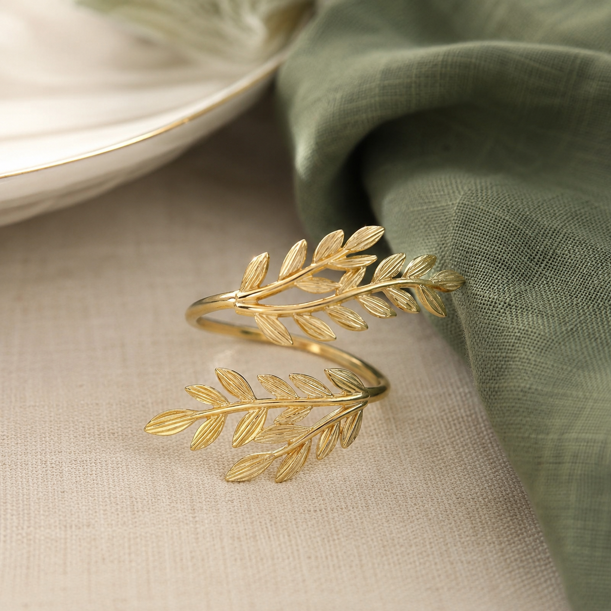 Serviettenringe Goldblatt