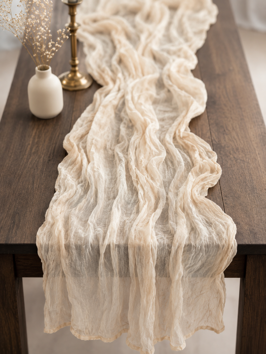 Tischläufer Beige