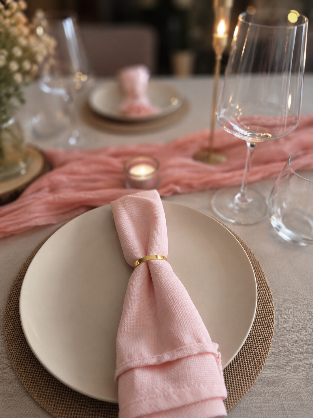 Stoffservietten Rosa
